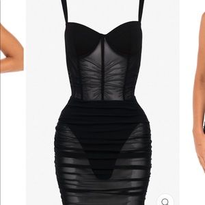 Heiress Beverly Hills Black Corset Mesh Dress